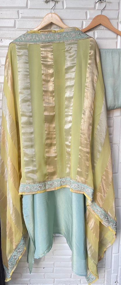 Shimmer silk unstitched ladies suit Rc17828