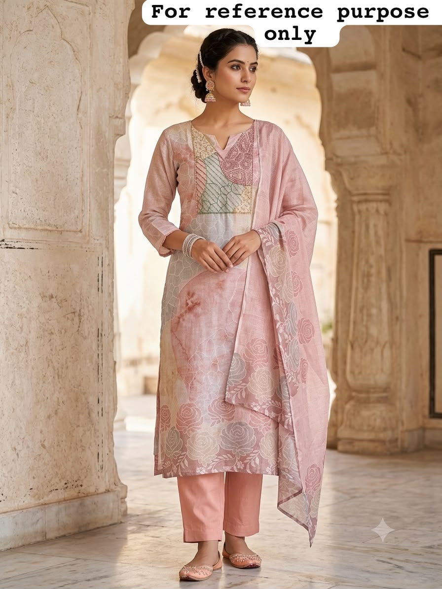 Linen printed unstitched ladies suit Rc19075
