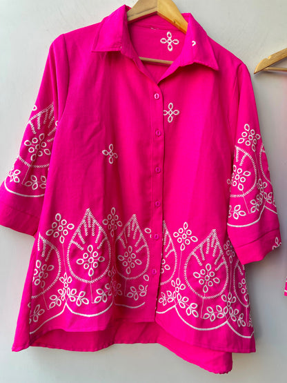 Soft linen cotton stitched ladies coord set Rc19114
