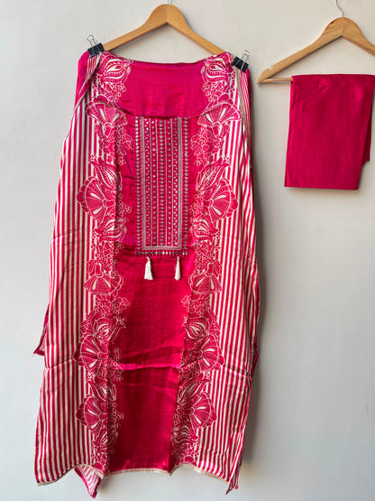 Gajji silk printed unstitched ladies suit Rc19311 (b)