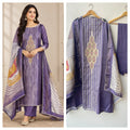 Designer Shimmer Linen Printed Unstitched 3 Pcs Suit Set