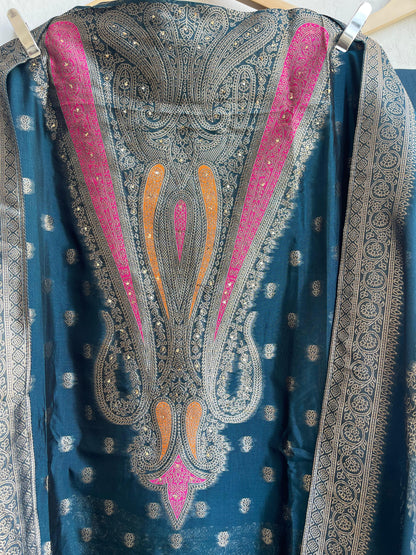 Banarasi silk unstitched ladies suit Rc17878 (b)