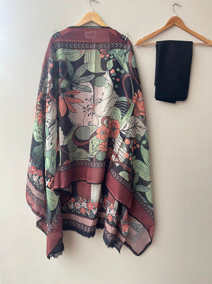 Self linen printed unstitched ladies suit Rc19222 (a)