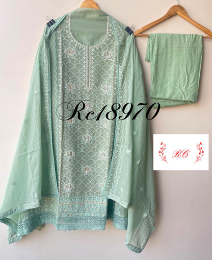 Mul chanderi unstitched ladies suit Rc18970