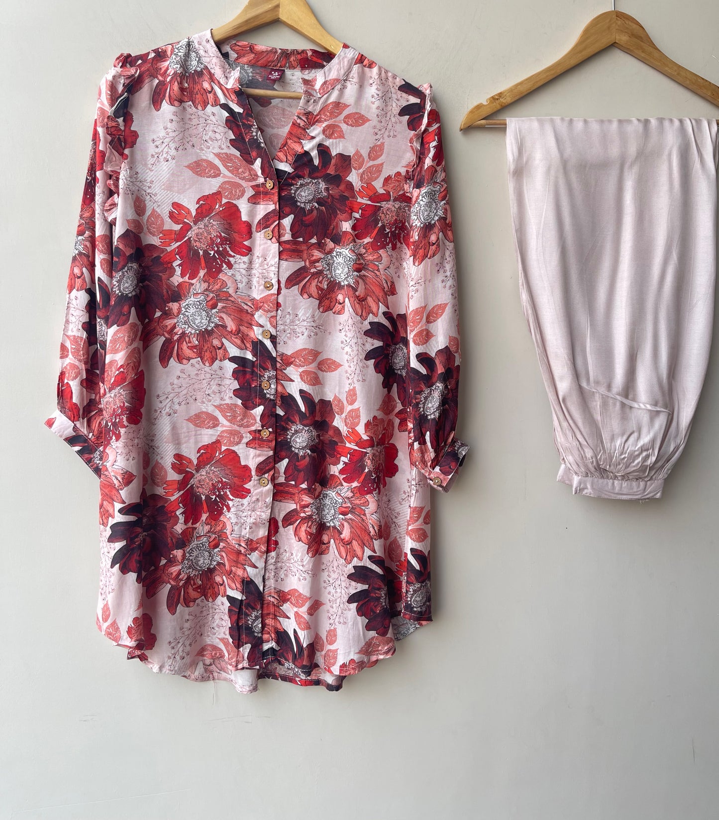 Soft muslin printed stitched ladies coord set Rc19209