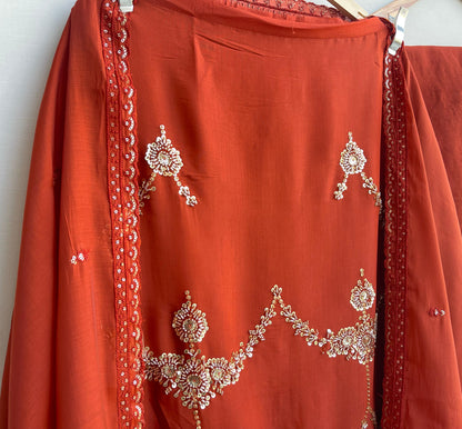 Soft organza unstitched ladies suit Rc17886 (b)