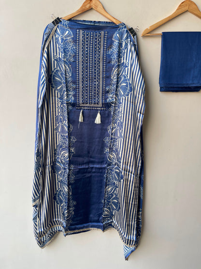 Gajji silk printed unstitched ladies suit Rc19311 (a)