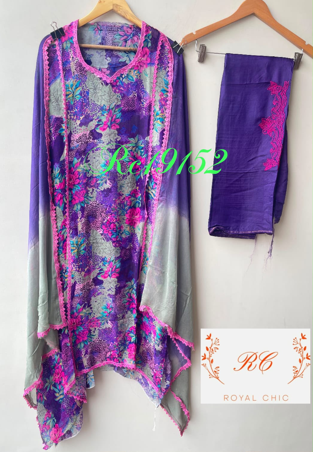 Organza Tuile printed ladies unstitched suit Rc19152