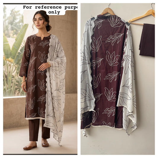 Cotton Unstitched Ladies Suit with Resham Work RC-19187 - Royal Chic by Priti