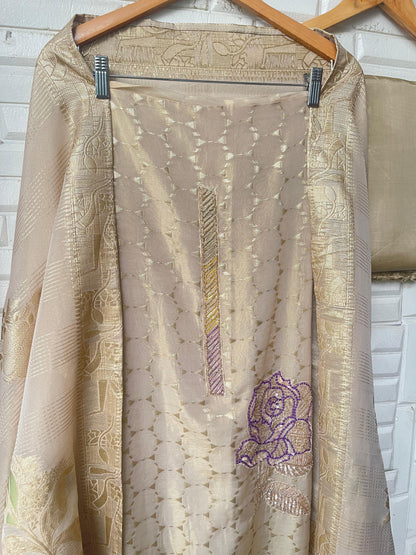 Banarasi shimmer silk unstitched ladies suit Rc17761 (a)