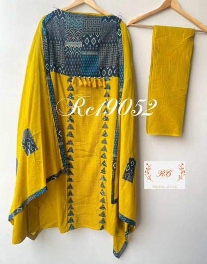 Cotton fabric unstitched ladies suit Rc19052