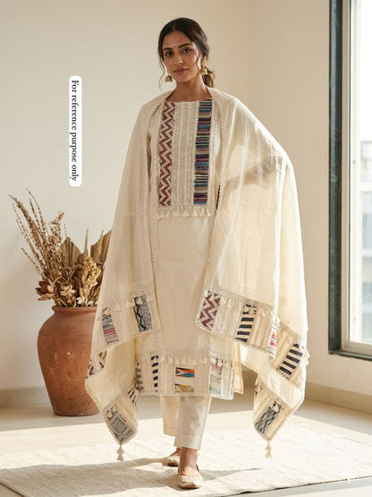 Mul Chanderi Unstitched Ladies Suit RC-18869(A)