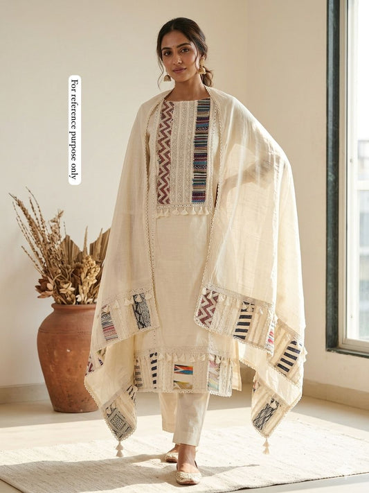 Mul Chanderi Unstitched Ladies Suit RC-18869(A)