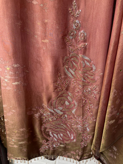 Self shimmer silk unstitched ladies suit Rc17762