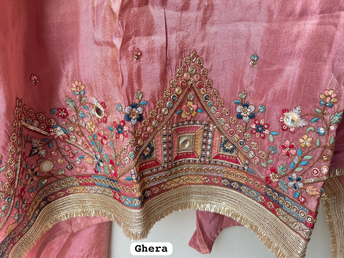 Premium Shimmer Silk Unstitched Designer Suit Set