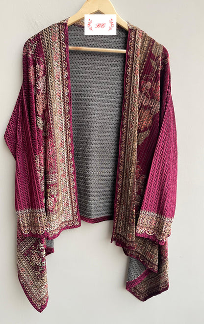 Imported velvet readymade ladies winter coord set Rc18815