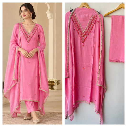 Organza Tuile unstitched Ladies Suit Set