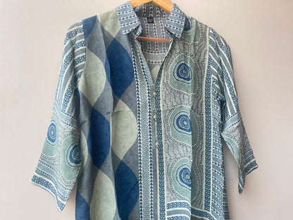 Satin crepe stitched ladies  readymade shirt Rc19014 (b)