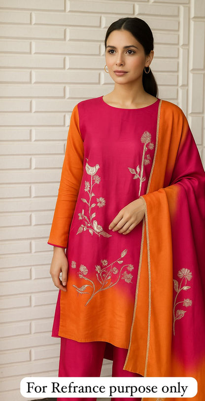 Shimmer silk unstitched ladies suit Rc17752