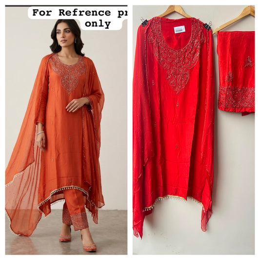 Pure Glass Organza Ladies Unstitched Suit with Kutdana Work RC-19185(B) - Royal Chic by Priti