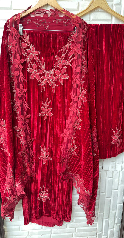 Crushed velvet unstitched ladies suit Rc17862 (b)