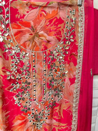 Organza unstitched ladies suit Rc17844