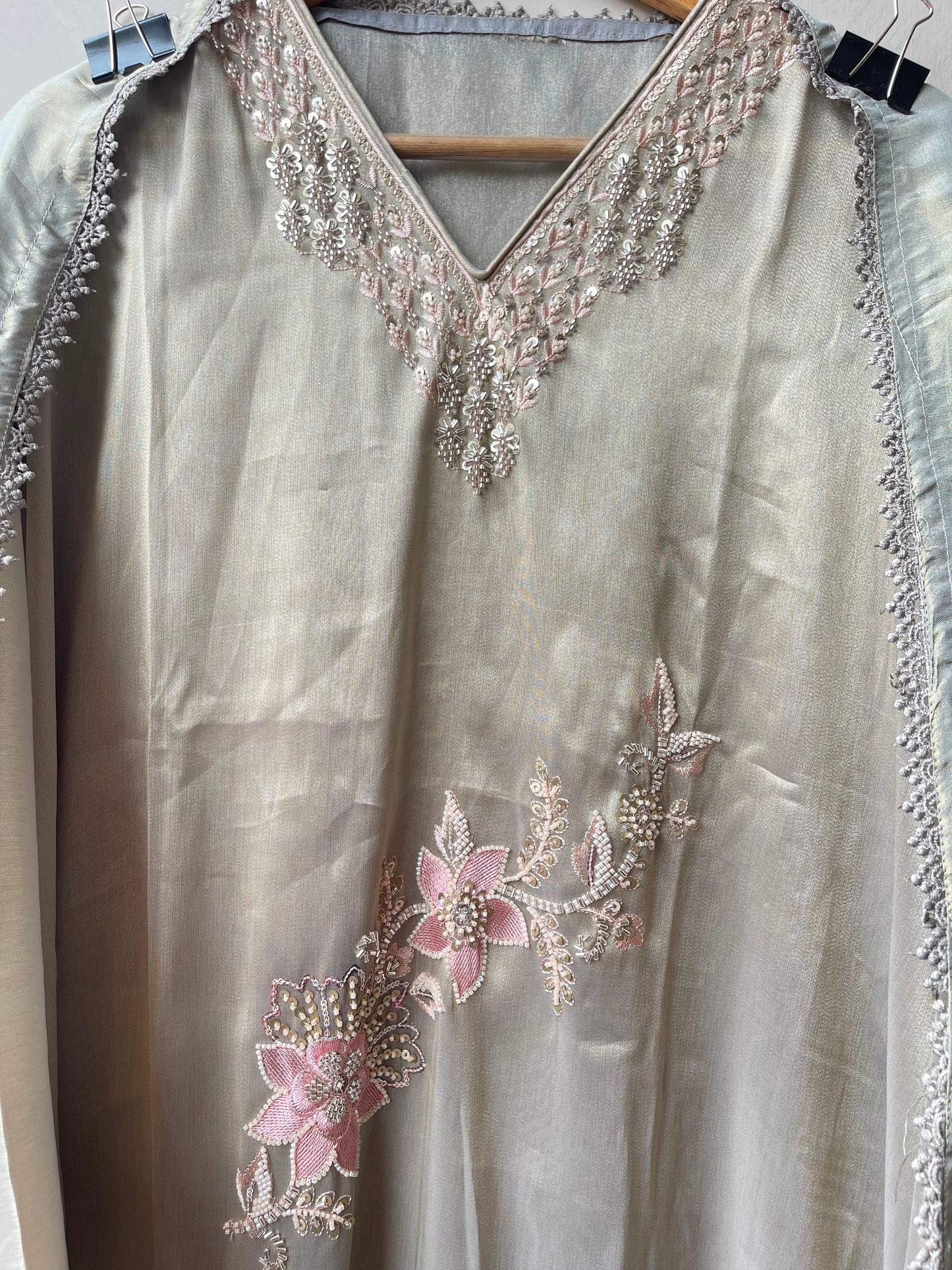 Pure shimmer giraffe silk unstitched ladies suit Rc19170 (a)