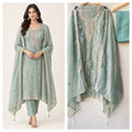 Premium Shimmer Tissue 3pcs Unstitched Designer Suit Set