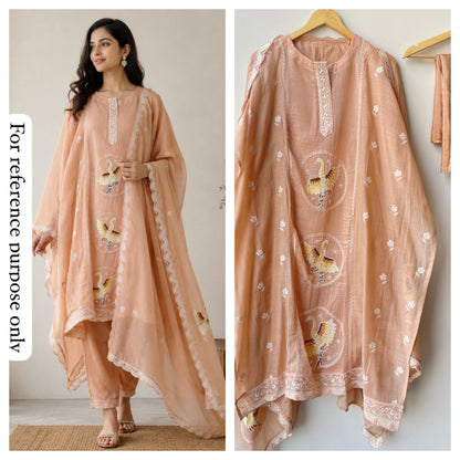 Pure Mul Chanderi Ladies Unstitched Suit RC-18804