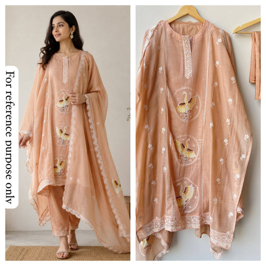 Pure Mul Chanderi Ladies Unstitched Suit RC-18804