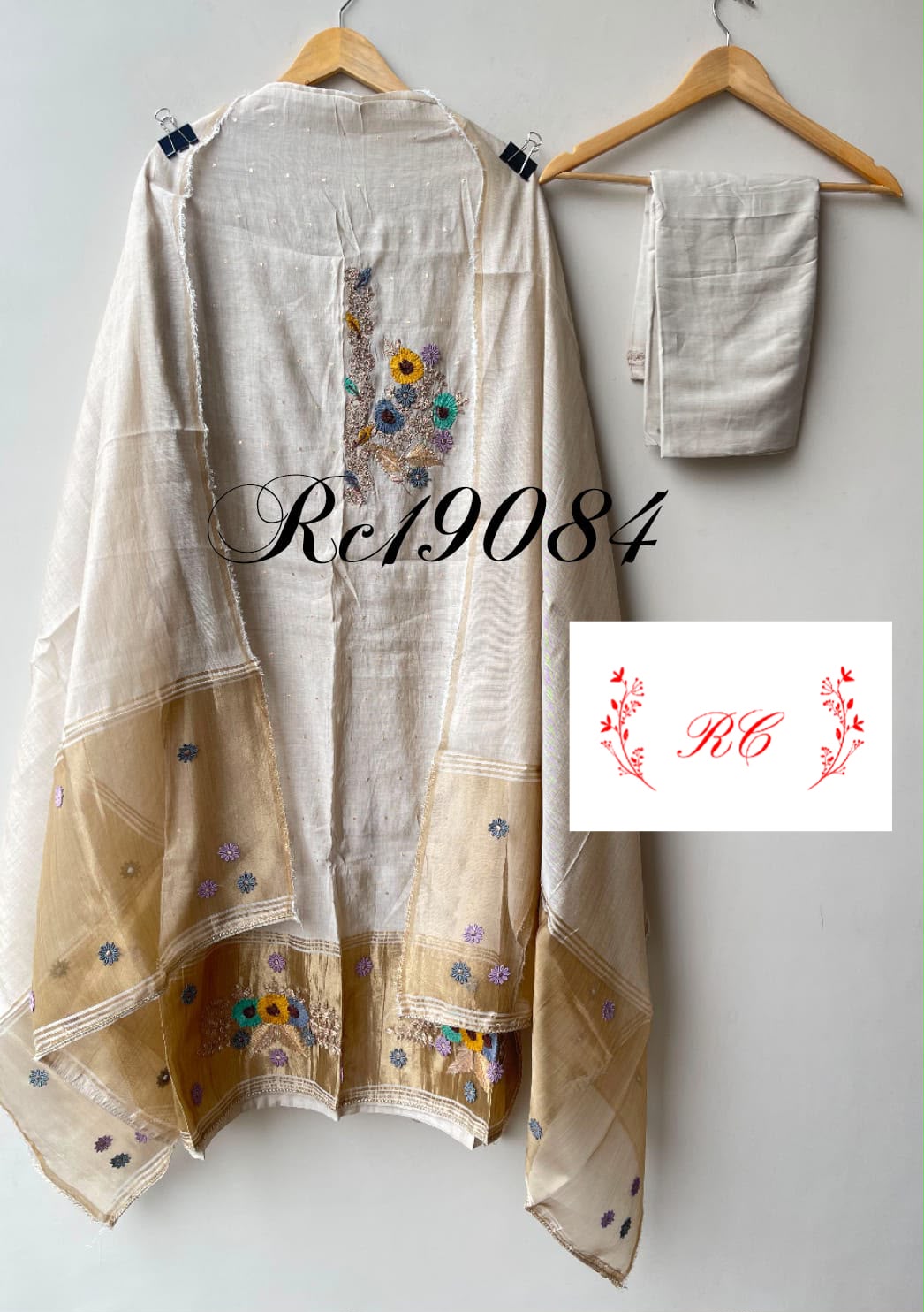 Banarasi mul chanderi ladies unstitched suit Rc19084