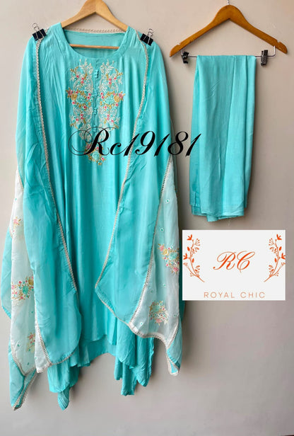 Mul chanderi unstitched ladies suit Rc19181