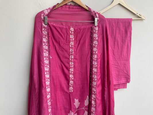 Mul chanderi printed ladies unstitched suit Rc18585