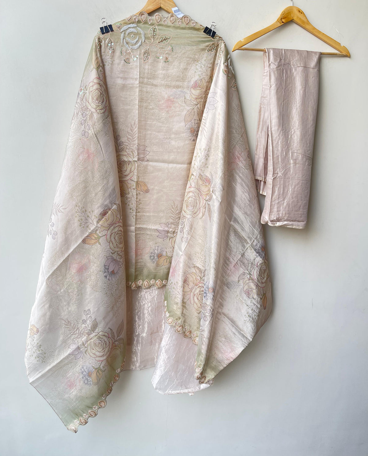 Pure crushed shimmer tissue unstitched ladies suit