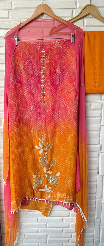 Tissue shimmer silk unstitched ladies suit Rc17736 (a)