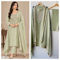 Shimmer Silk Kutdanna Embroidered unstitched ladies suit set