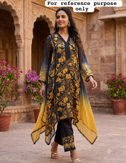 Organza Tuile printed ladies unstitched suit Rc19173