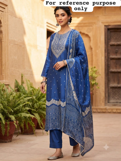 Gajji silk printed unstitched ladies suit Rc19217 (a)