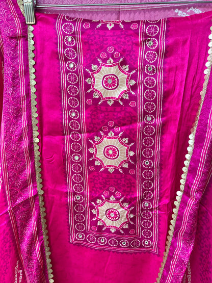 Gajji silk unstitched ladies suit  Rc19288