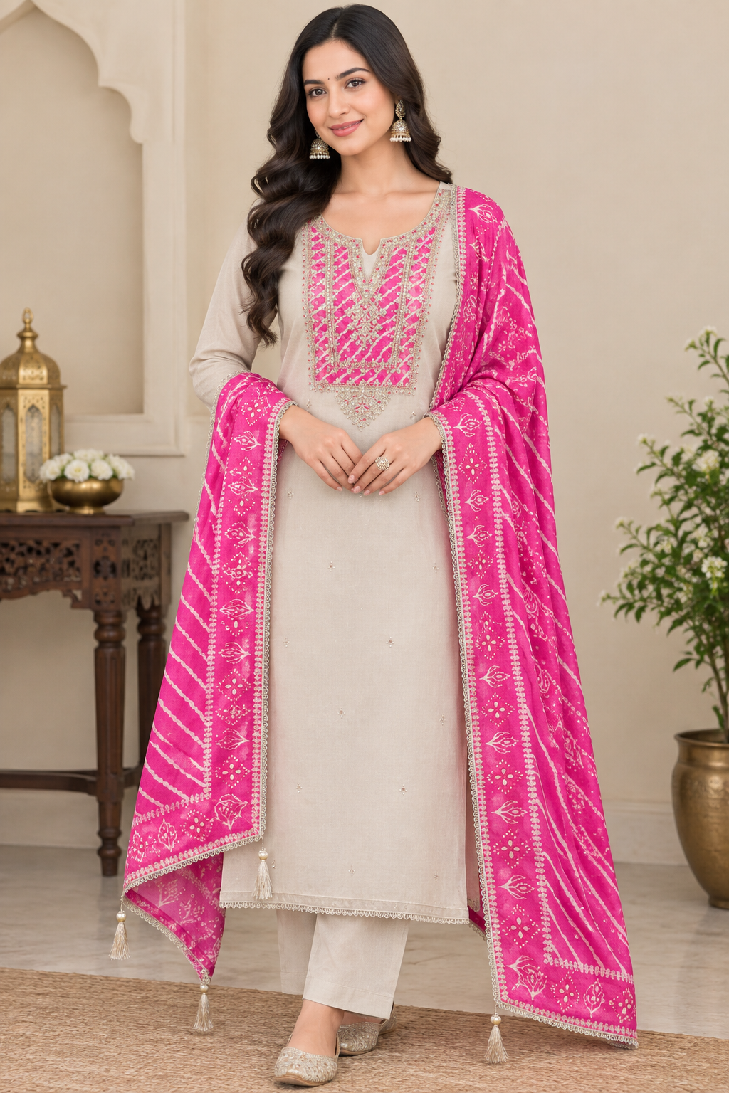 Premium Shimmer Silk Woven Unstitched Designer Suit Set