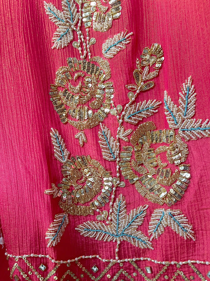 Crushed shimmer tissue unstitched ladies suit Rc17774 (a)