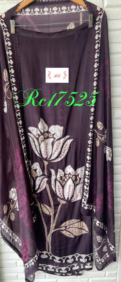 Organza crepe unstitched ladies suit Rc17525