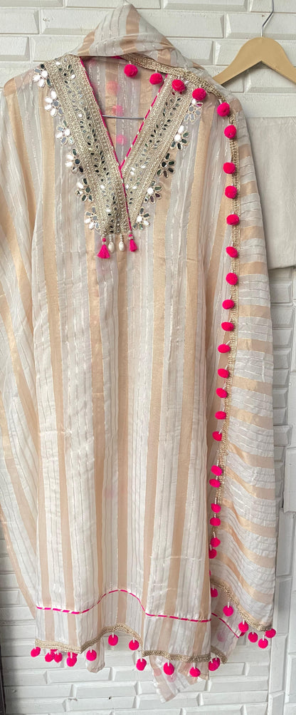 Banarasi shimmer silk unstitched ladies suit Rc17803