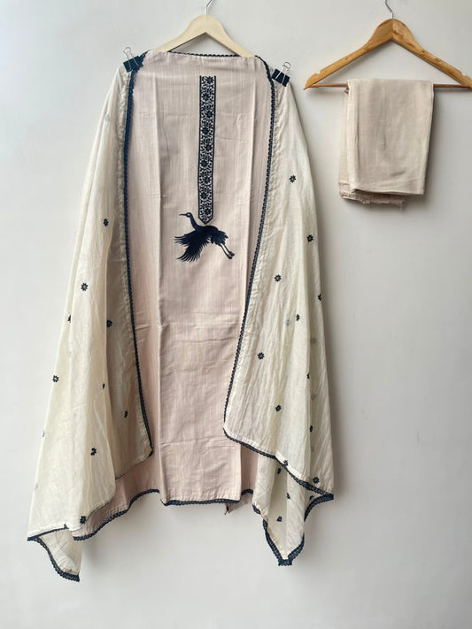 Cotton linen fabric ladies unstitched suit Rc19143