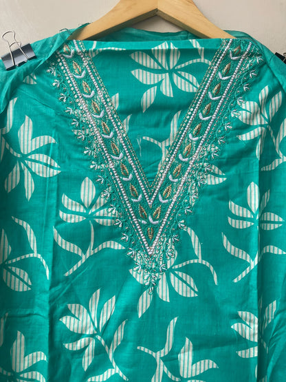 Printed Cotton Unstitched 3 Pcs Suit Set