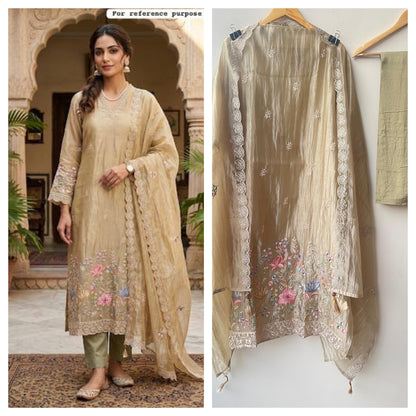 Crushed shimmer tissue ladies unstitched suit