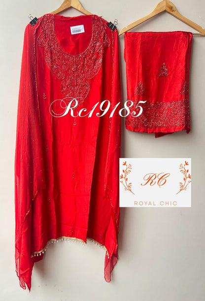 Pure glass organza ladies unstitched suit Rc19185 (b)