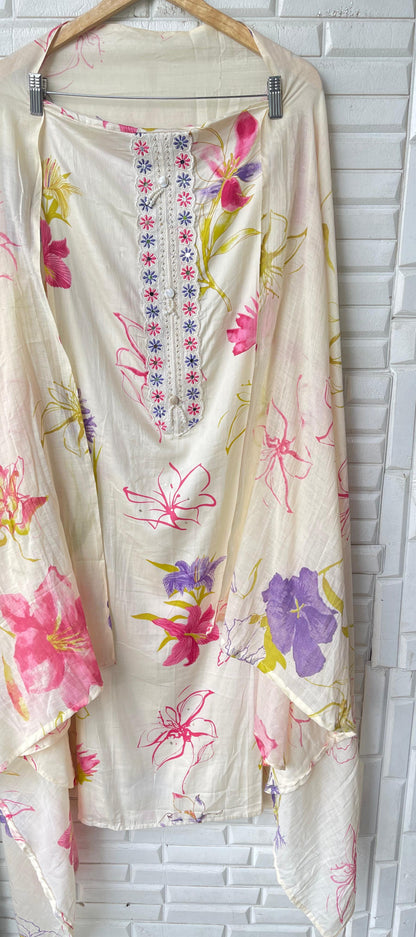 Mul cotton unstitched ladies suit Rc17351