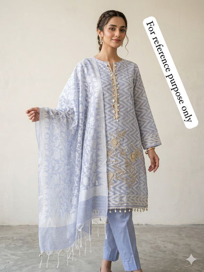 Linen weaving unstitched ladies suit Rc18908