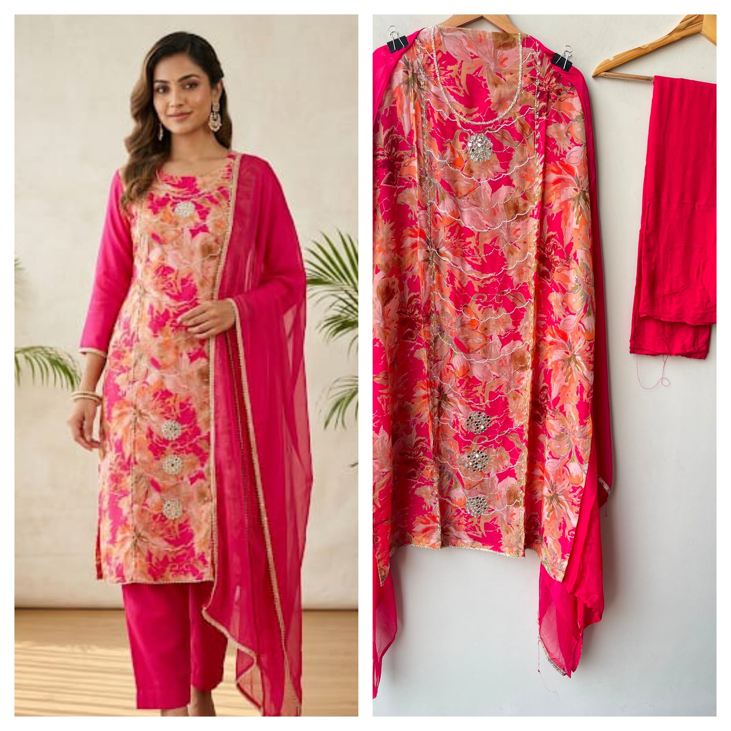 Organza printed unstitched ladies suit Rc19275